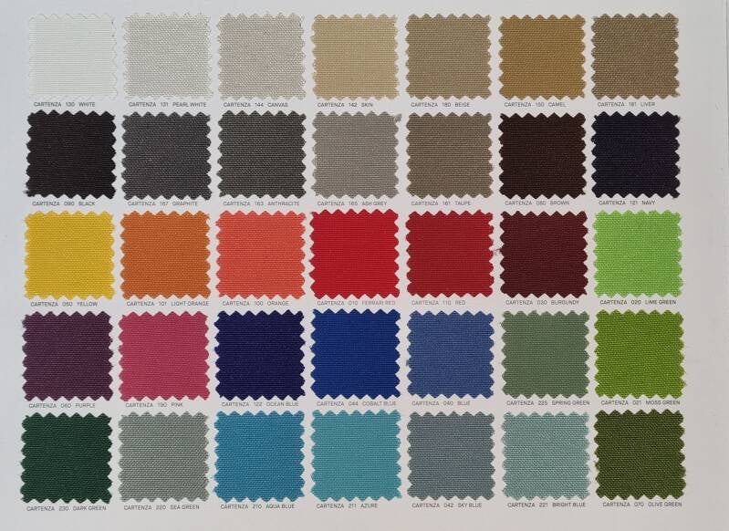 Cartenza sunproof Out-door stoffen voor uw loungekussens. De prijs is per strekkende meter. de stof is ca. 150cm breed.