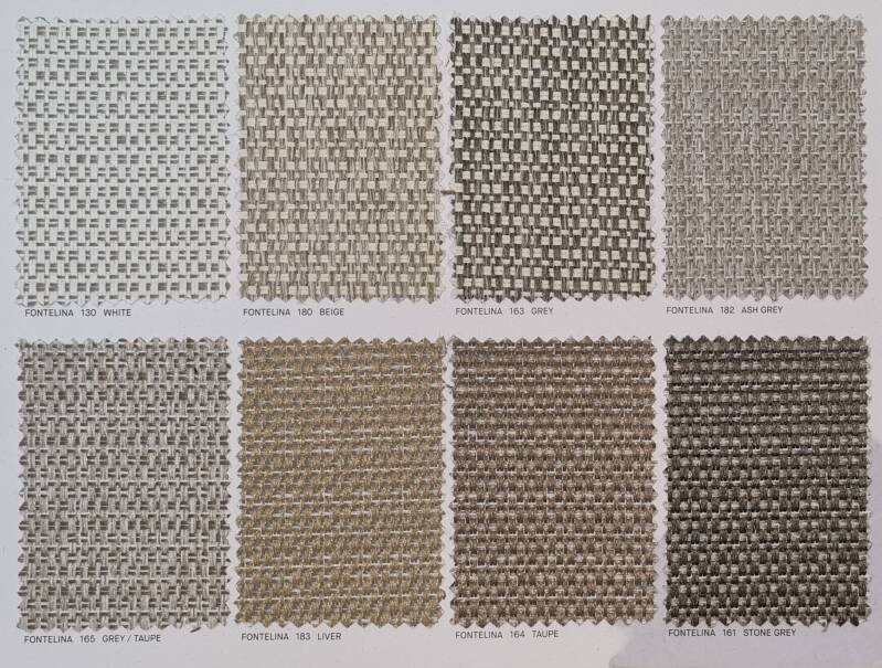 Fontelina sunproof out-door stof voor uw loungekussens. Prijs is per strekkende meter. De stof is ca. 150cm breed.