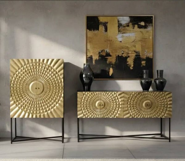 Showroommodel Set Dressoir Noa en kabinet  Mangohout. Alleen ophalen in de winkel bezorgen is helaas niet mogelijk!!