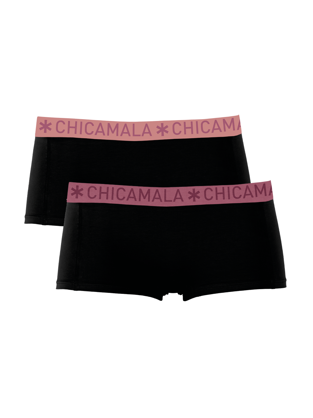 Girls 2-pack Boxer Shorts Solid  Zwart en Roze