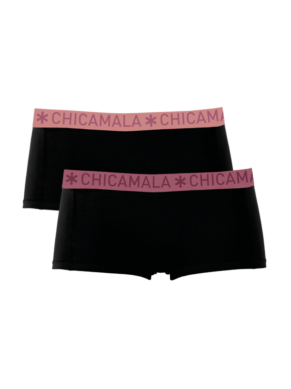 Girls 2-pack Boxer Shorts Solid  Zwart en Roze