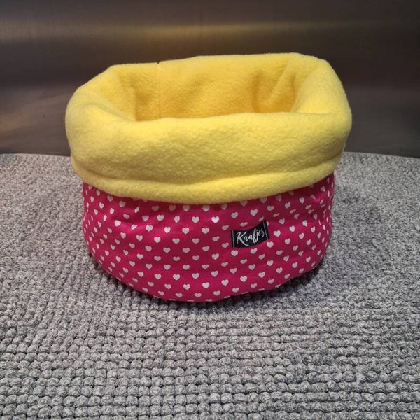 Knuffelzak: Roze Hartjes / Geel