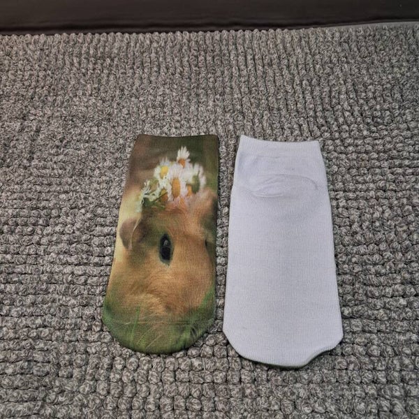 Enkelsokjes, mt 38 t/m 41: Cavia met Madeliefjes op hoofd