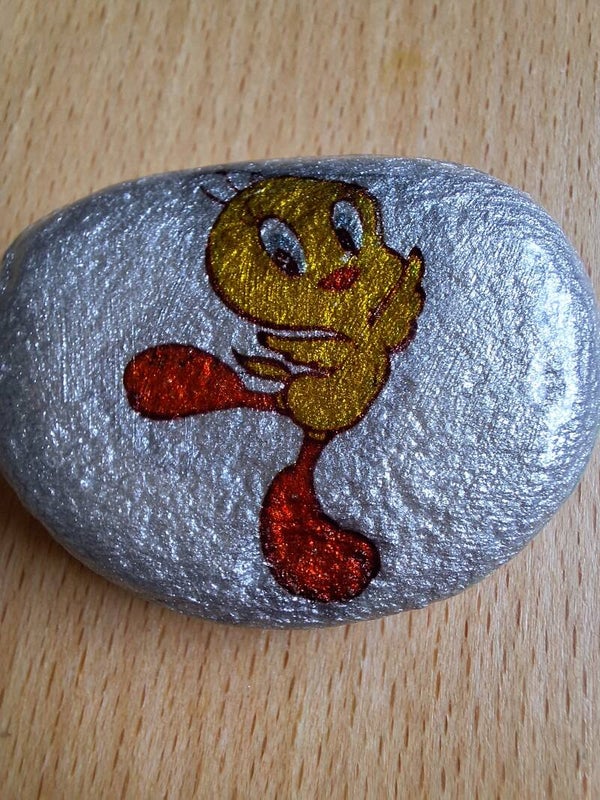 Tweety Pie - Pebble Art