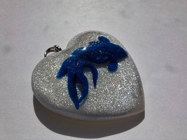 Heart Fish Pendant - Resin Art