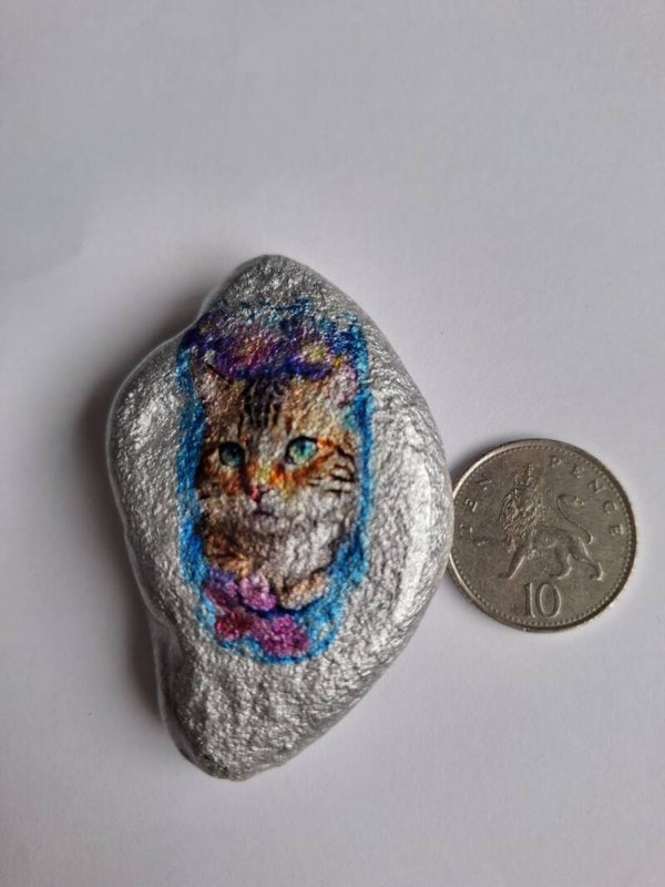 Tabby Cat - Pebble Art