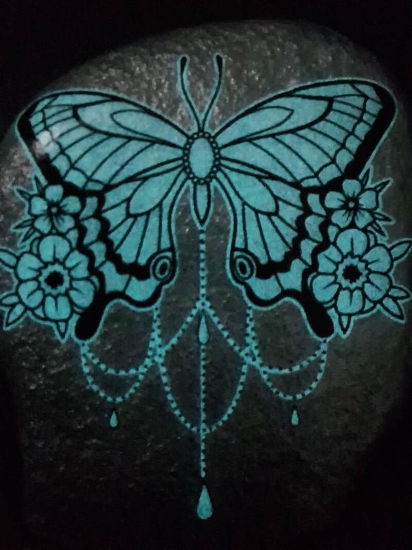 Glow In The Dark Butterfly - Pebble Art