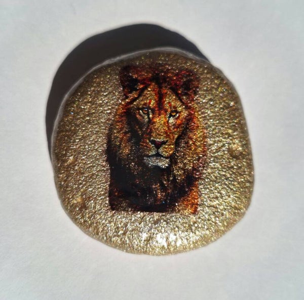 Lion - Pebble Art