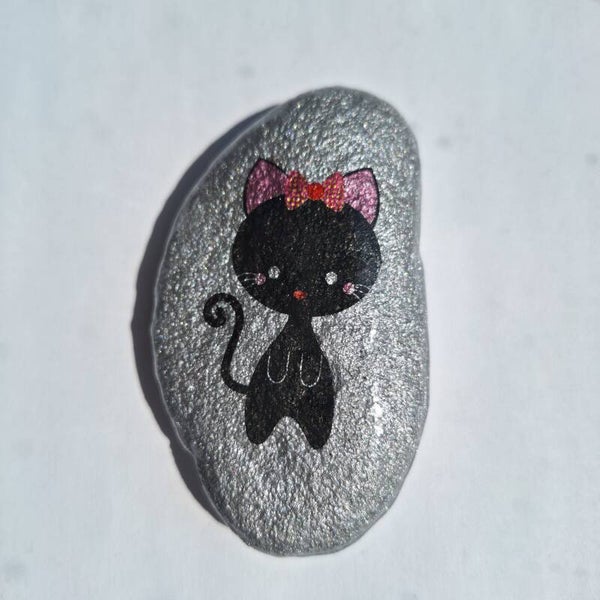 Black Cat - Pebble Art
