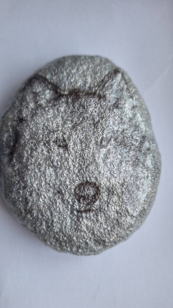 Snow Wolf - Pebble Art