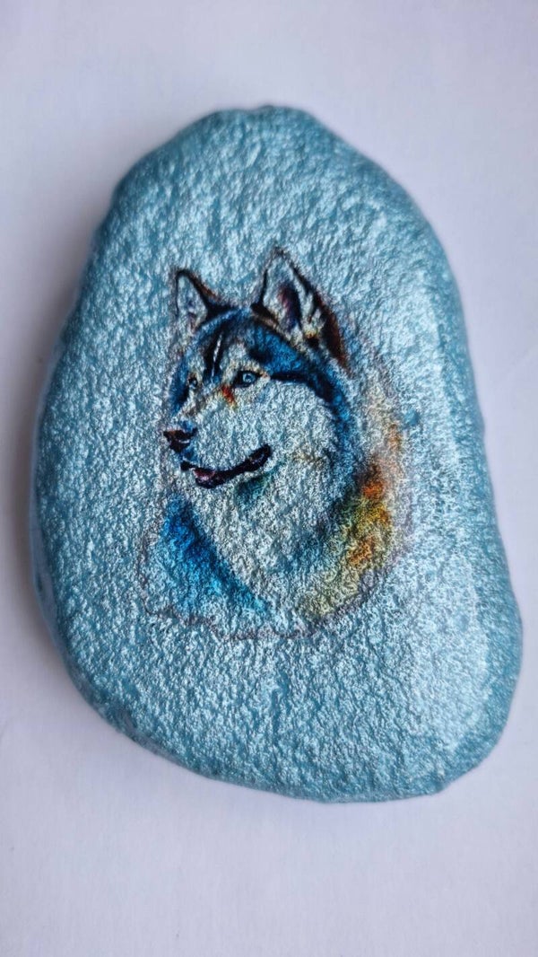 Husky Malamute - Pebble Art
