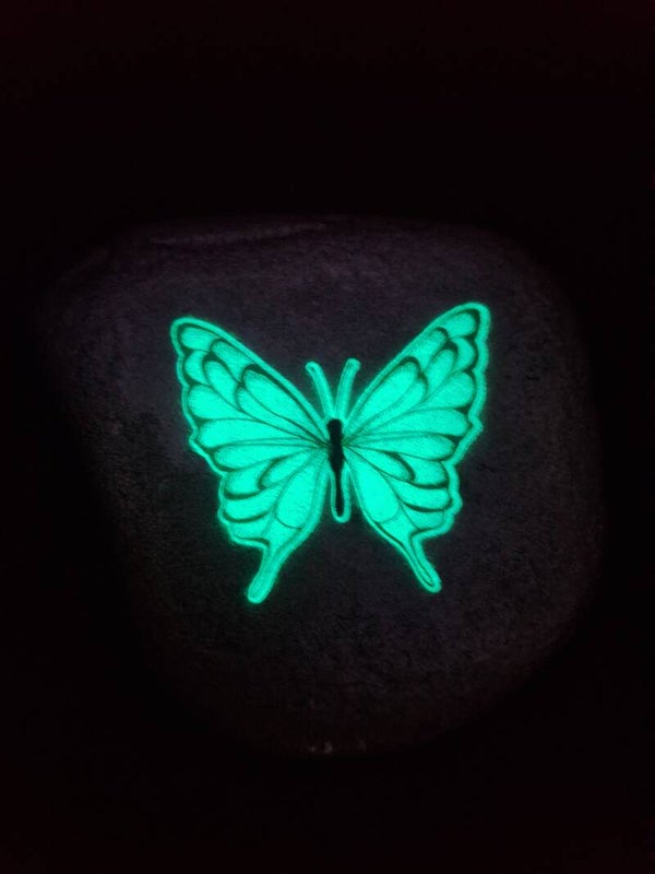 Glow In The Dark Butterfly - Pebble Art