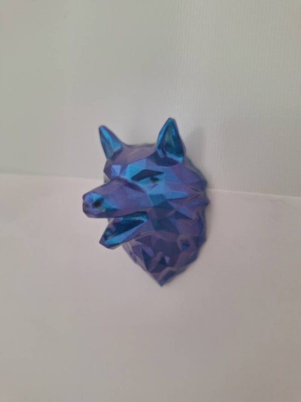 Blue - Purple Wolf Bust 3D Magnet - Resin Craft