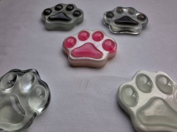 Glow In The Dark Flatback Pawprints - Craft Embellishments