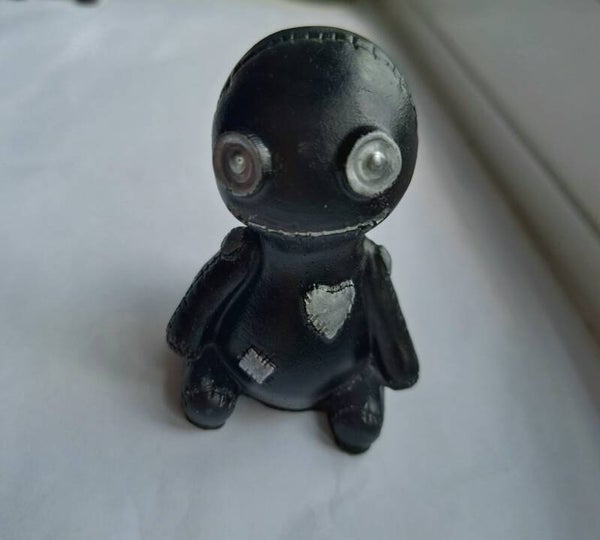 Black Voodoo Doll Figurine - Resin Art