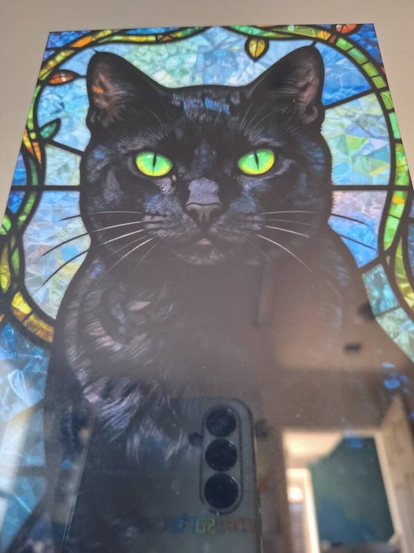💜💜💜💜 Black Cat Mirror Frame - Pre-loved
