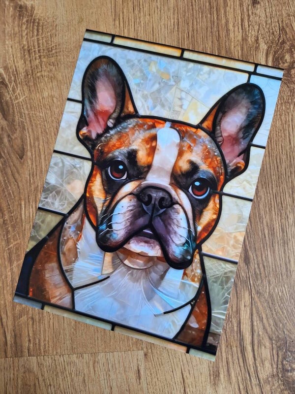 Stained Glass French Bulldog - A4 Prints