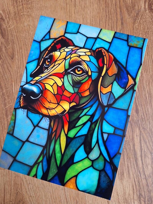 Stained Glass Rhodesian Ridgeback - A4 Prints