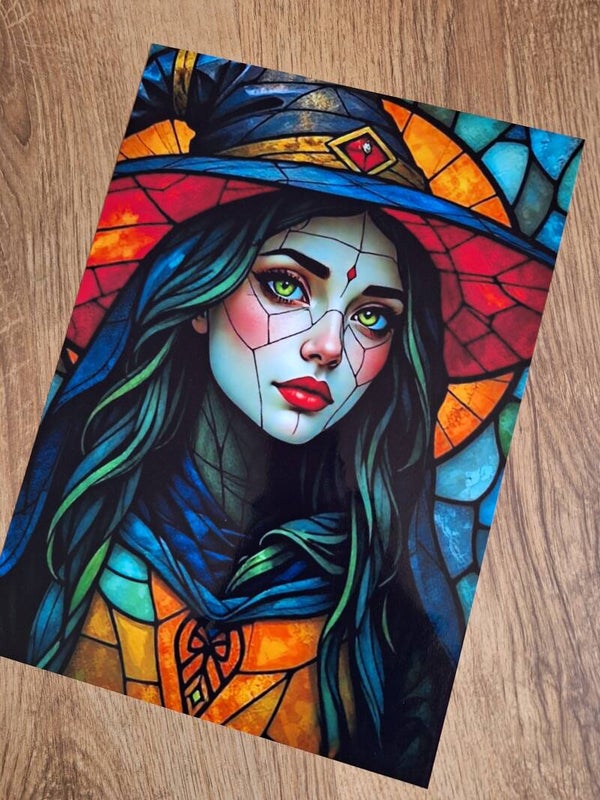 Stained Glass Witch - A4 Prints
