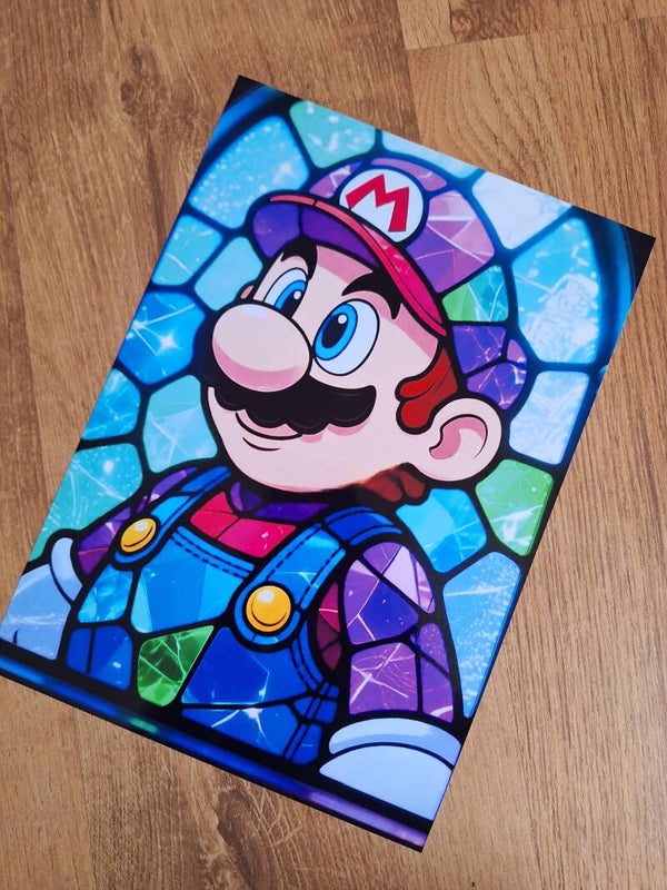 Stained Glass Super Mario - A4 Prints