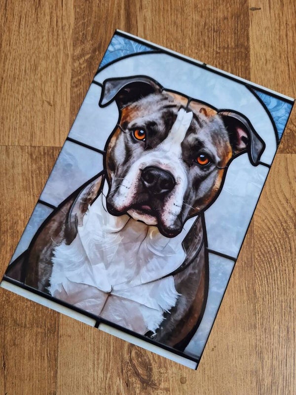Stained Glass Staffordshire Bull Terrier- A4 Prints