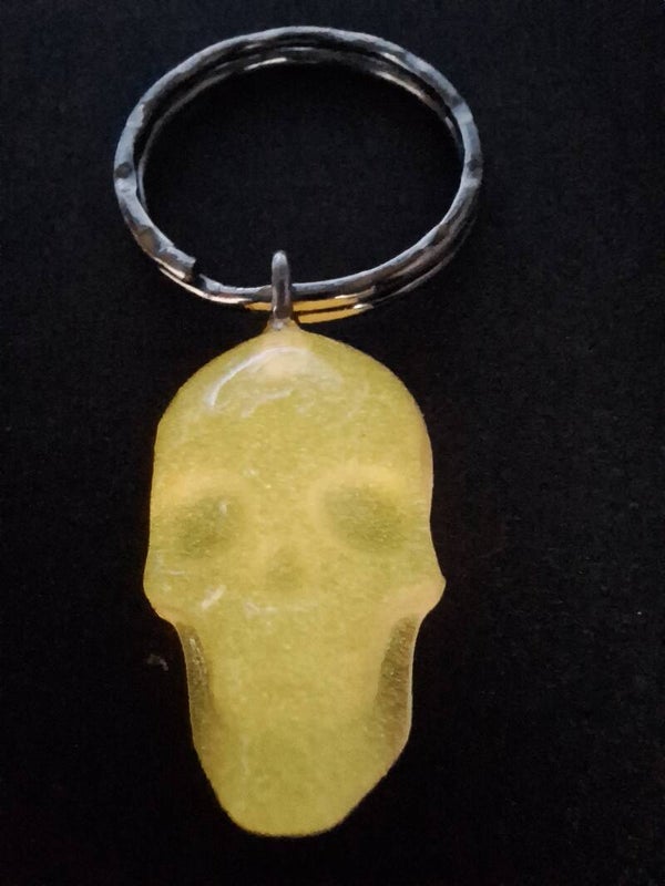 Glow In The Dark Skull Dog Collar Charm - Resin Art
