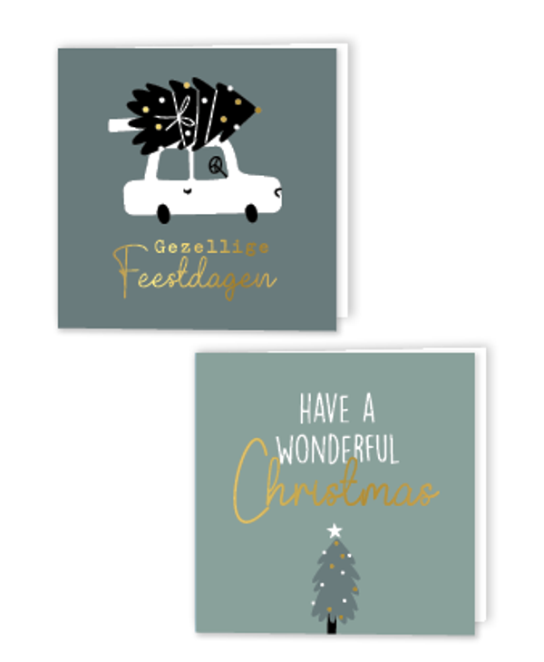 Kerstkaartenbox - Gezellig feestdagen + auto