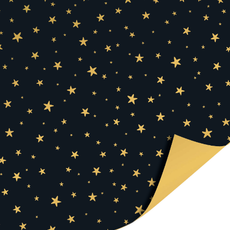 Cadeaupapier - Little stars black/gold