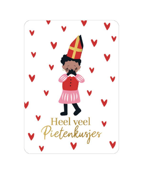 Pre-Order! Wenskaart - Heel veel pietenkusjes (wit)