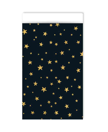 Cadeauzakjes 12x19cm Little stars black/gold - 5 stuks