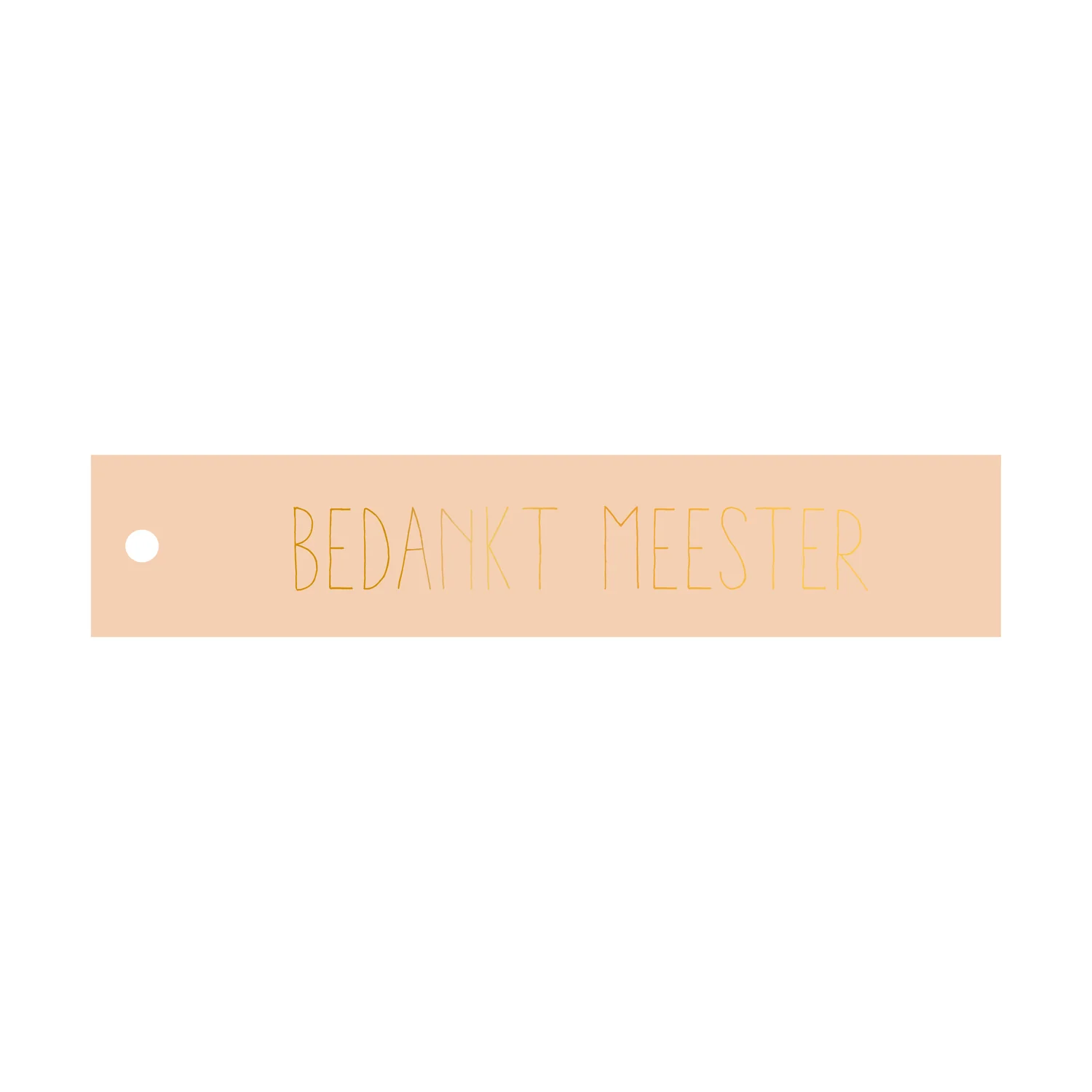 Cadeaulabel - Bedankt Meester - met goudfolie