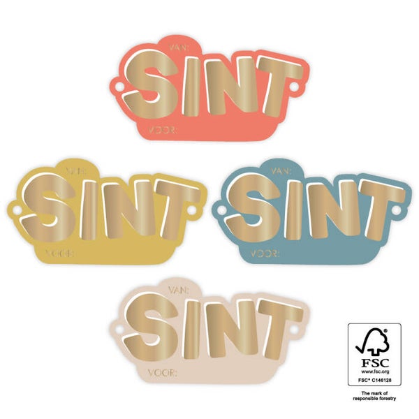 Sint Cadeaulabel Multi - Sint Goud