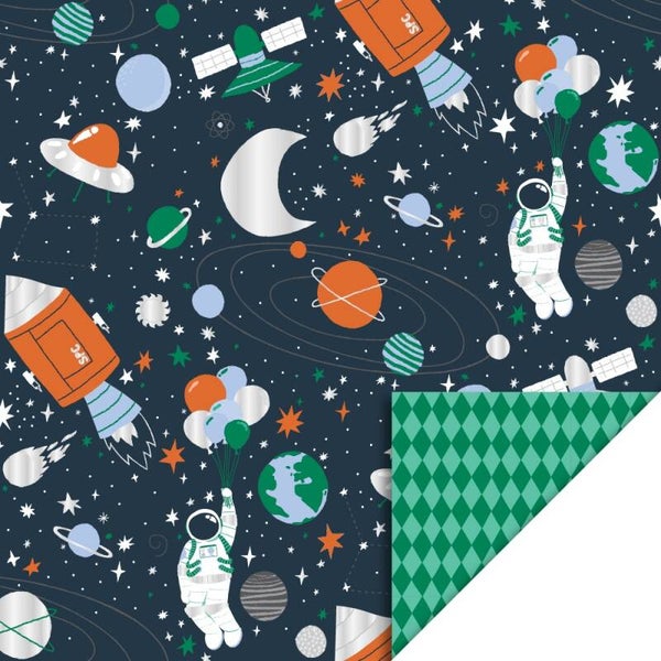 Cadeaupapier Space - Harlequin Green