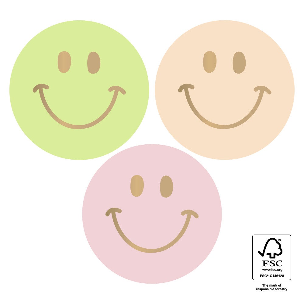 Stickers Multi - Smiley Pastel Gold - 10 stuks