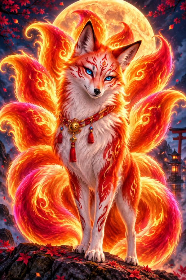 Diamond Painting“Flammenfuchs der Nacht“