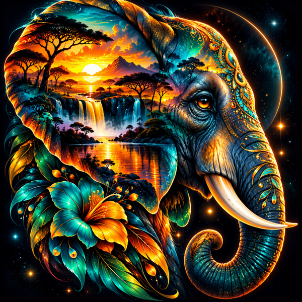 Diamond Painting“Savannah Elephant“ 80x80 cm
