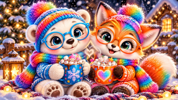 Diamond Painting“Süße Winter Freunde“ 100x56 cm