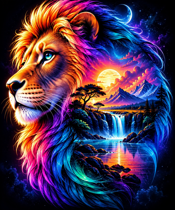 Diamond Painting“ Mystischer Löwe“ 80x96 cm