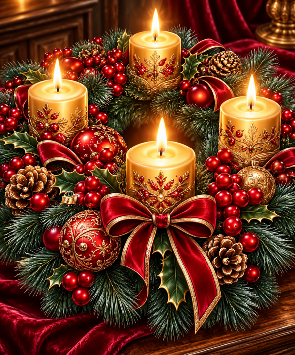 Diamond Painting"Weihnachtskranz" 60x75 cm