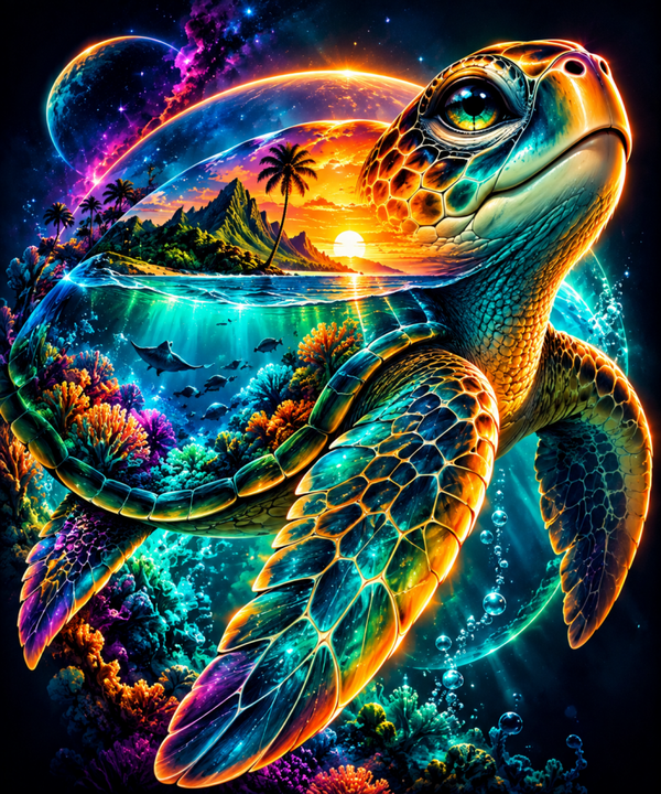 Diamond Painting“Cosmic Turtle“ 70x84 cm