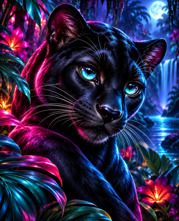 Diamond Painting"Moonlight Panther" 60x75 cm