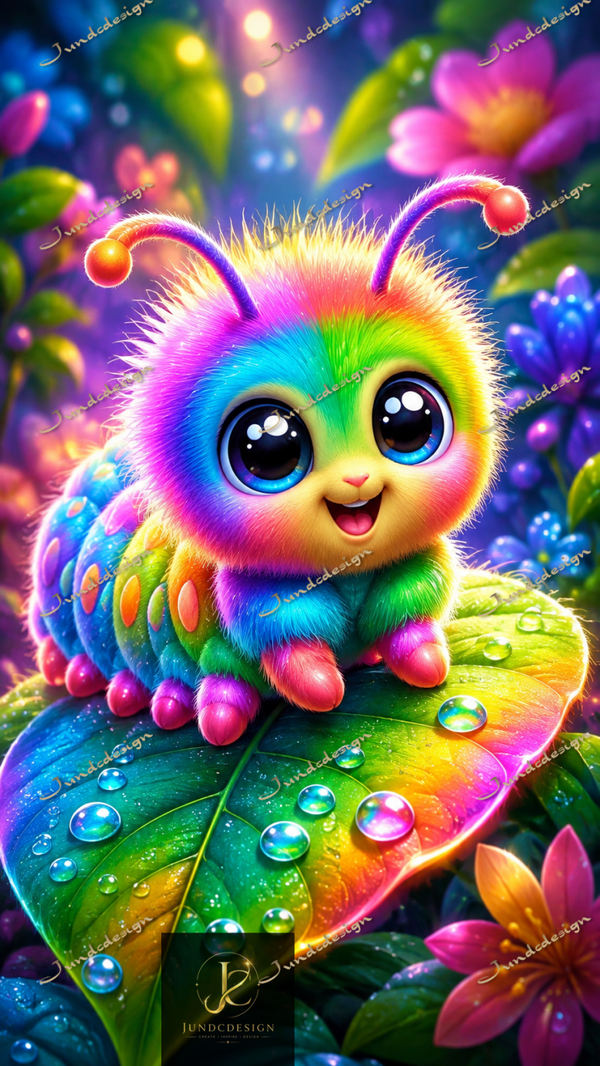 Diamond Painting „Regenbogen Raupe“