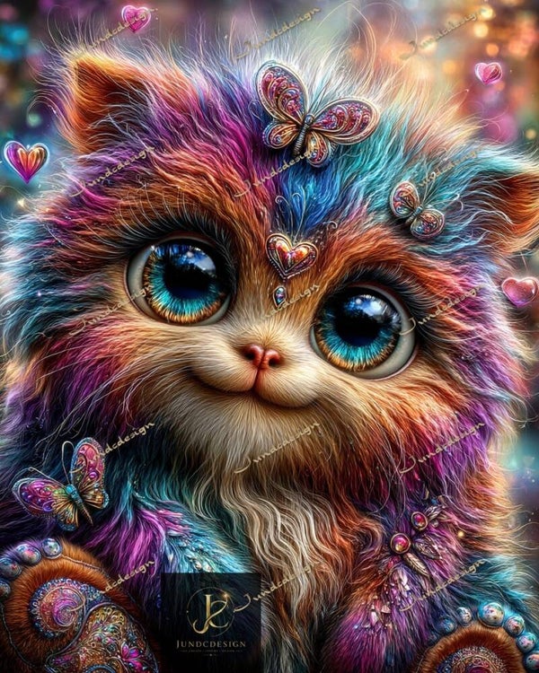 Diamond Painting „Cosmic Kitten“  Created byManuVany A.i