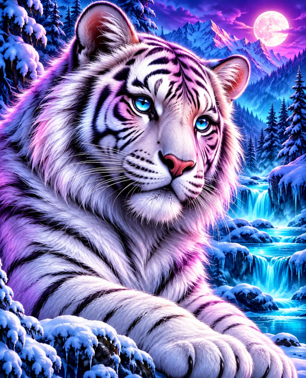 Diamond Painting"Arctic Tiger" 60x75 cm