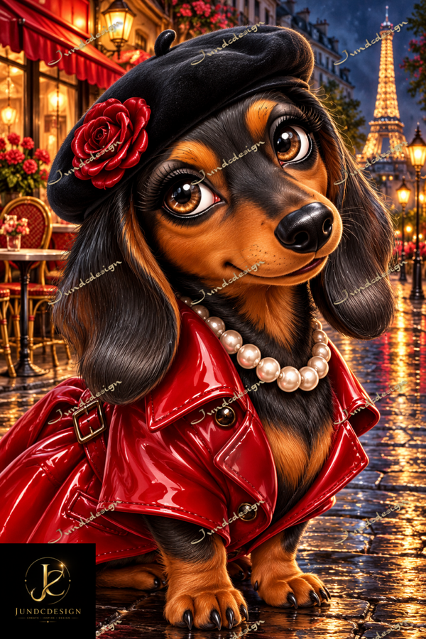 Diamond Painting“Dackel Cherie“ 50x75 cm