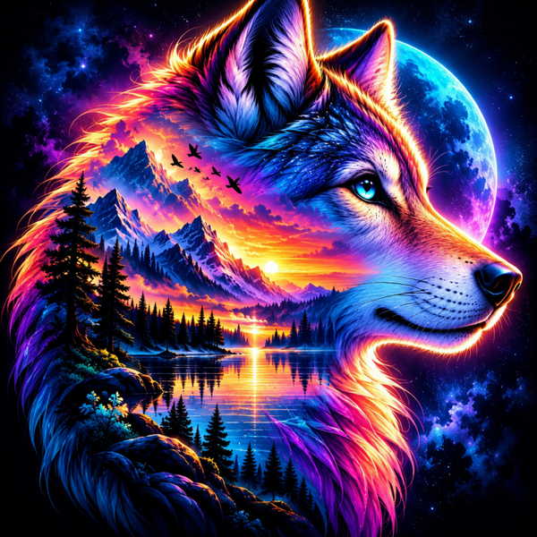 Diamond Painting“Alpha Wolf“ 70x70 cm
