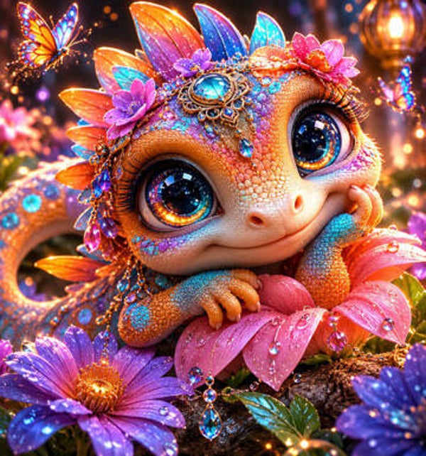 Diamond Painting „Glitzer-Gecko“