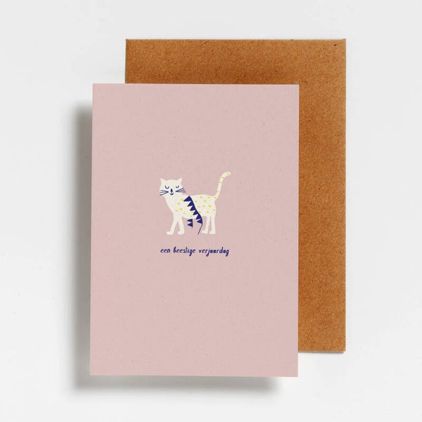 Postkaart 'een beestige verjaardag'