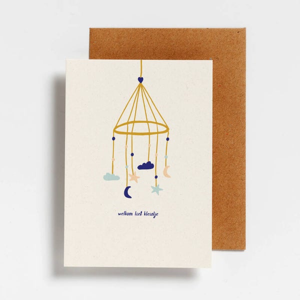 Postkaart 'welkom lief kleintje'