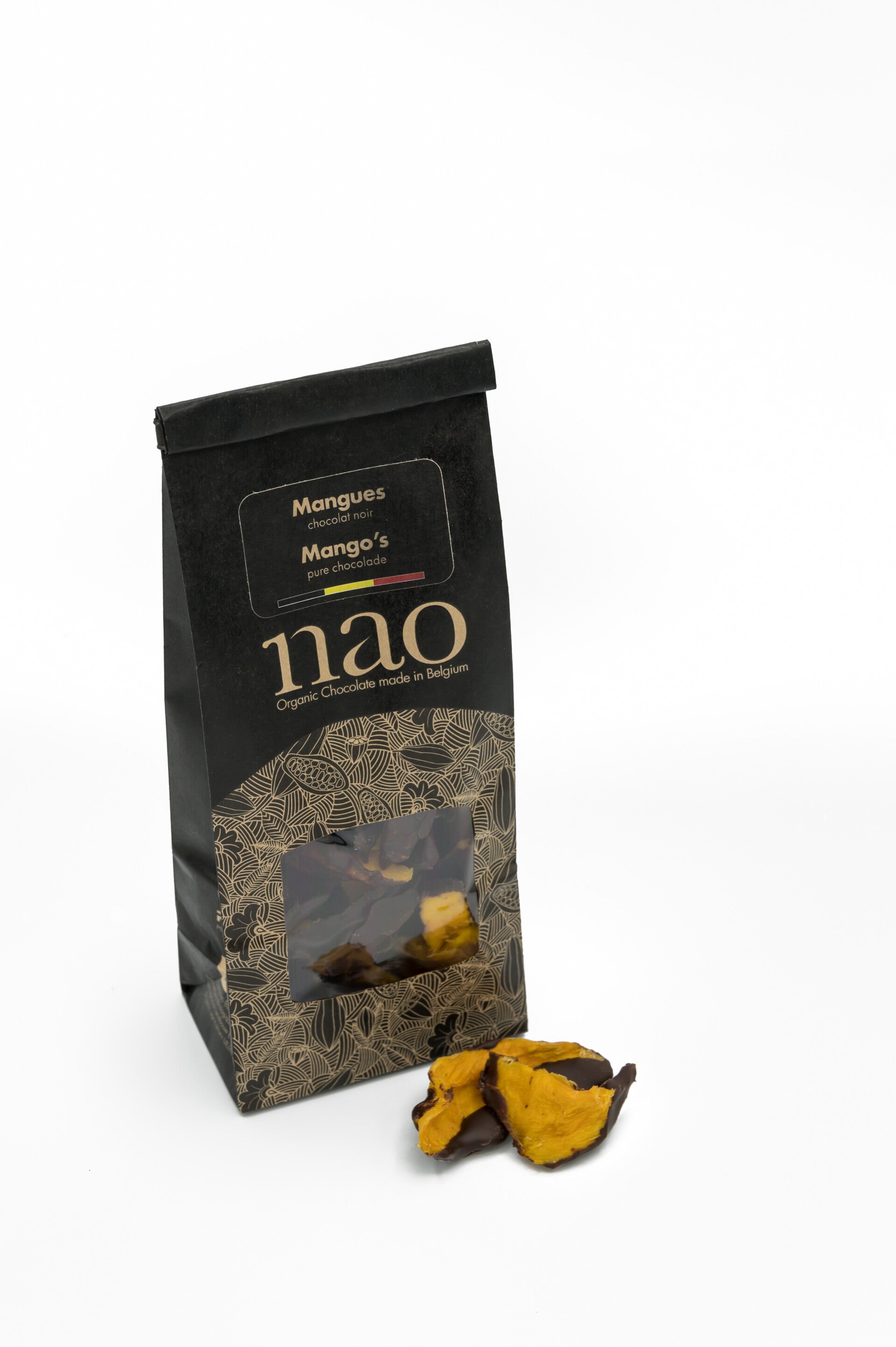 Nao: mango omhuld met zwarte chocolade